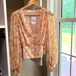 ASTR the label top, size L, light pink floral